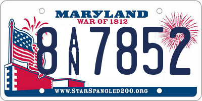 MD license plate 8AN7852