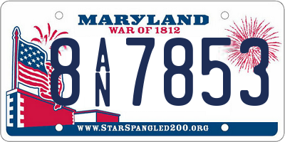 MD license plate 8AN7853