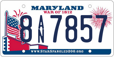 MD license plate 8AN7857