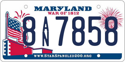 MD license plate 8AN7858