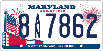MD license plate 8AN7862