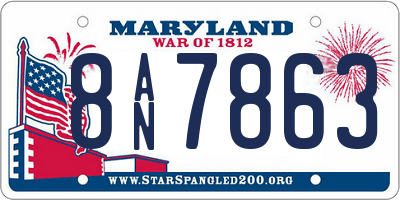 MD license plate 8AN7863