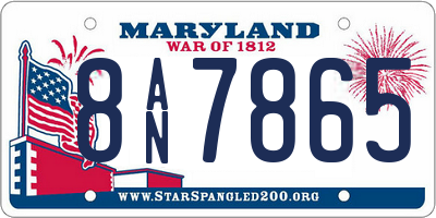 MD license plate 8AN7865