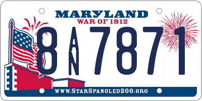MD license plate 8AN7871