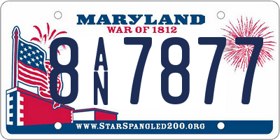 MD license plate 8AN7877