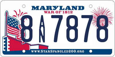 MD license plate 8AN7878