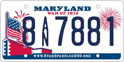 MD license plate 8AN7881