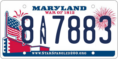MD license plate 8AN7883