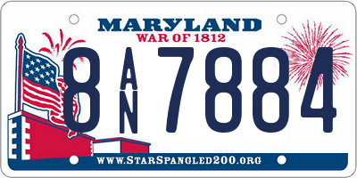 MD license plate 8AN7884
