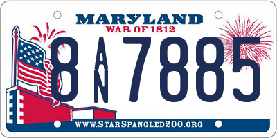 MD license plate 8AN7885