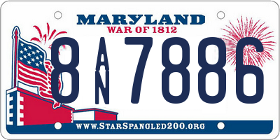 MD license plate 8AN7886