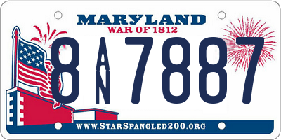 MD license plate 8AN7887