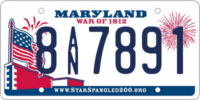 MD license plate 8AN7891