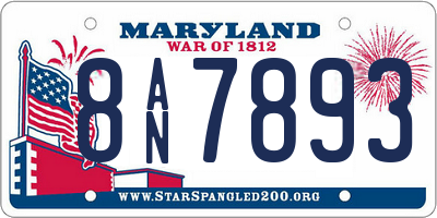 MD license plate 8AN7893