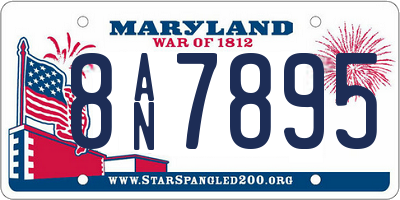 MD license plate 8AN7895