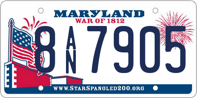 MD license plate 8AN7905