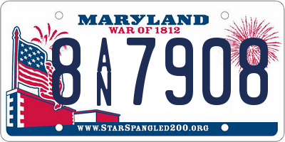 MD license plate 8AN7908