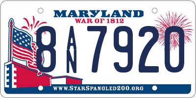 MD license plate 8AN7920
