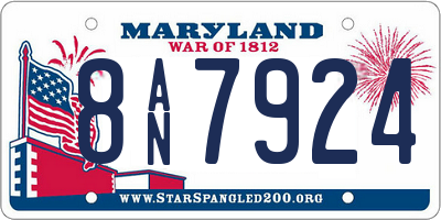 MD license plate 8AN7924