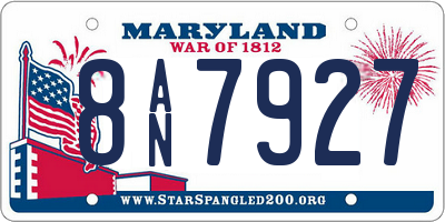 MD license plate 8AN7927