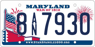 MD license plate 8AN7930