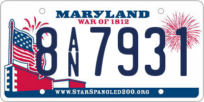MD license plate 8AN7931