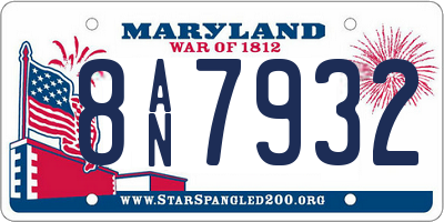 MD license plate 8AN7932