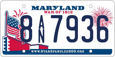MD license plate 8AN7936