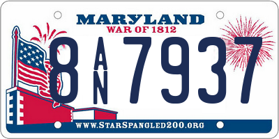 MD license plate 8AN7937