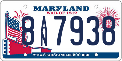 MD license plate 8AN7938