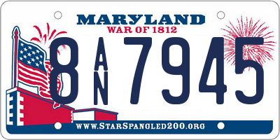 MD license plate 8AN7945