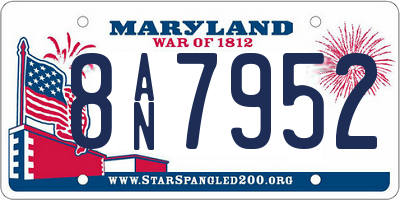 MD license plate 8AN7952