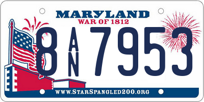 MD license plate 8AN7953