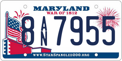 MD license plate 8AN7955