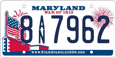 MD license plate 8AN7962