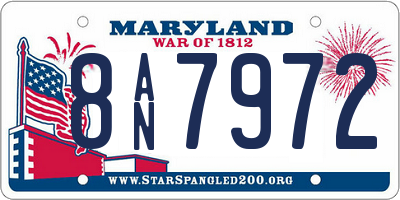 MD license plate 8AN7972