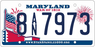 MD license plate 8AN7973
