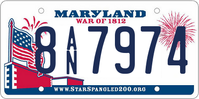 MD license plate 8AN7974