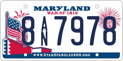 MD license plate 8AN7978