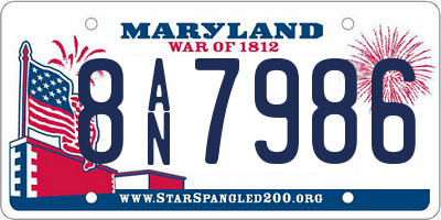 MD license plate 8AN7986