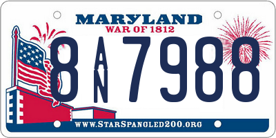 MD license plate 8AN7988