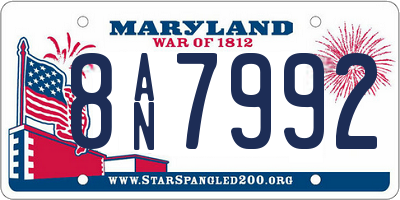 MD license plate 8AN7992