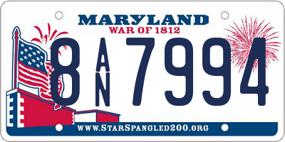 MD license plate 8AN7994