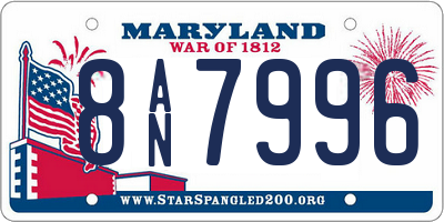 MD license plate 8AN7996