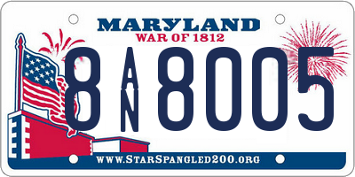 MD license plate 8AN8005