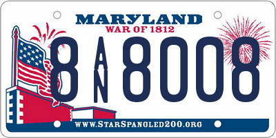 MD license plate 8AN8008