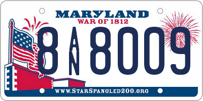MD license plate 8AN8009