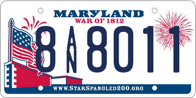 MD license plate 8AN8011