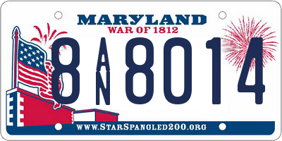 MD license plate 8AN8014