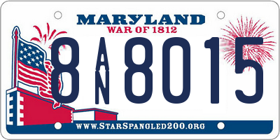 MD license plate 8AN8015